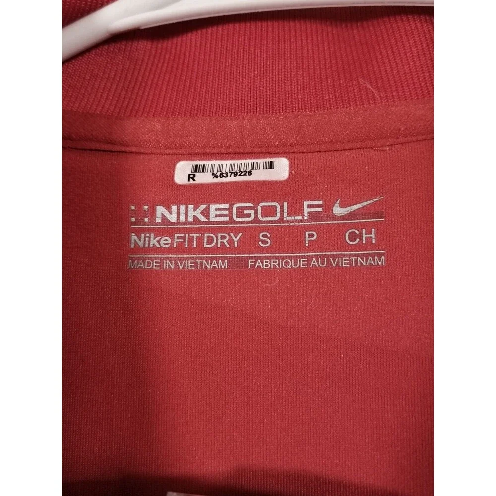Nike Golf Polo Shirt Men's Small Red Striped Lansdowne Raymond James Logos